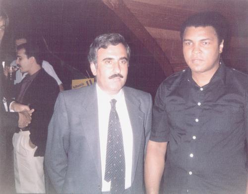 Muhammd Ali and Tripoli Restaurant owner Mohamad Salem in summer of 1985