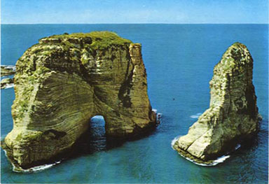Beirut, Lebanon: The Pigeon Rock at Raoucheh